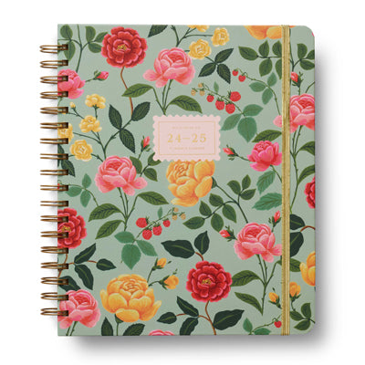 Rifle Paper Co. 17 Month 2024-2025 Roses Hardcover Spiral Planner