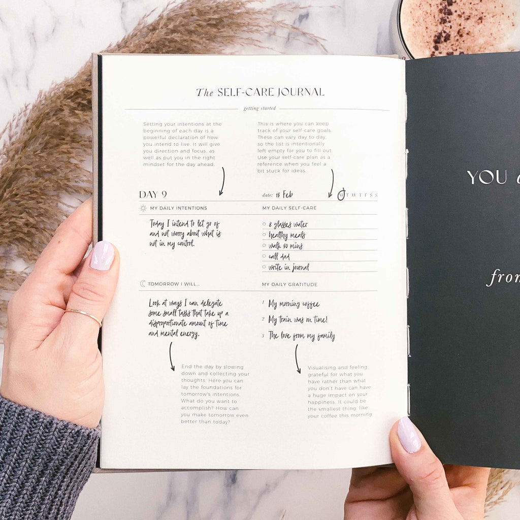 Blush And Gold - My Daily Self-Care (Black) Reflection and Gratitude Journal