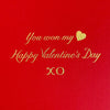 PAULA SKENE DESIGNS - Tic Tac Toe XO on Red Valentine's Day Card