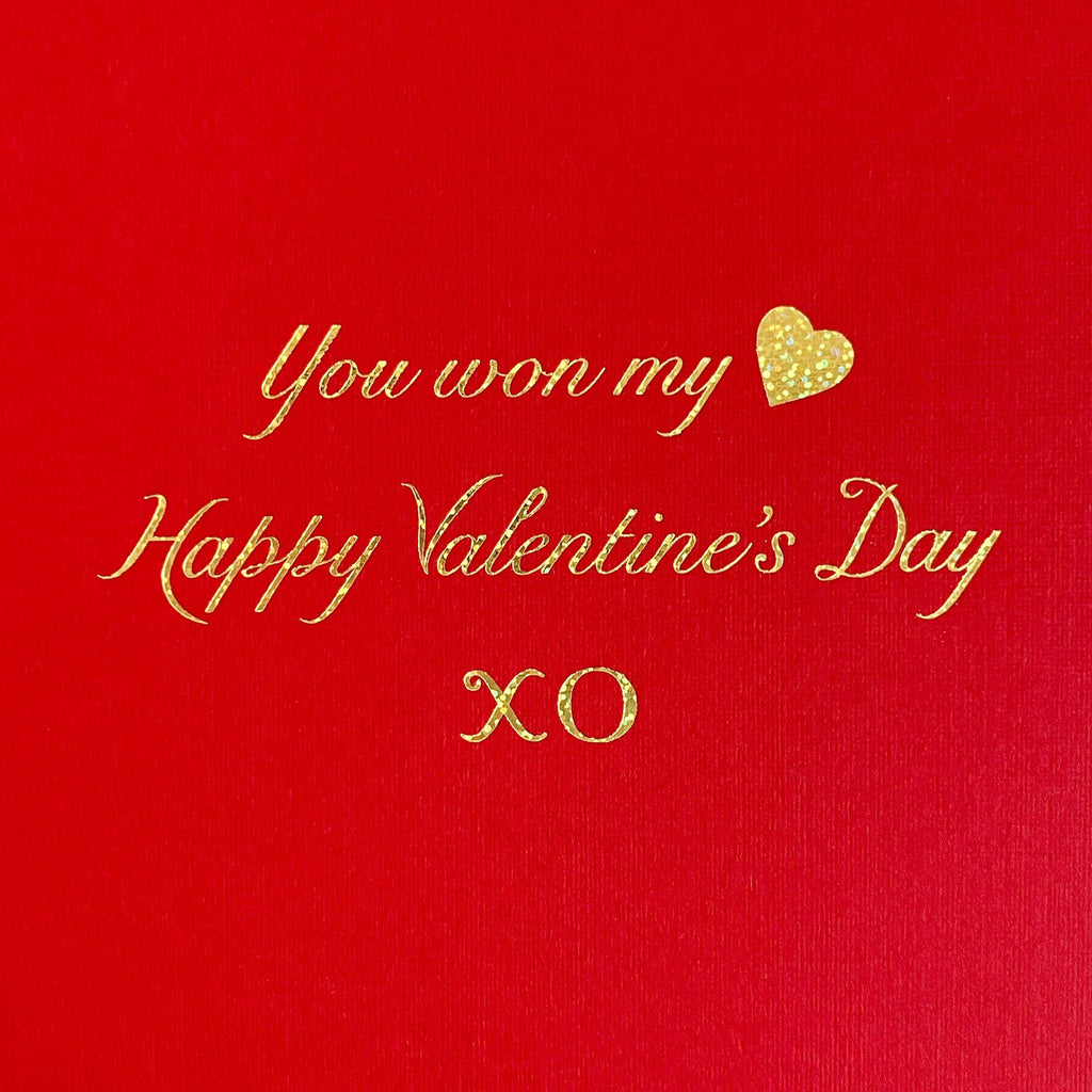 PAULA SKENE DESIGNS - Tic Tac Toe XO on Red Valentine's Day Card