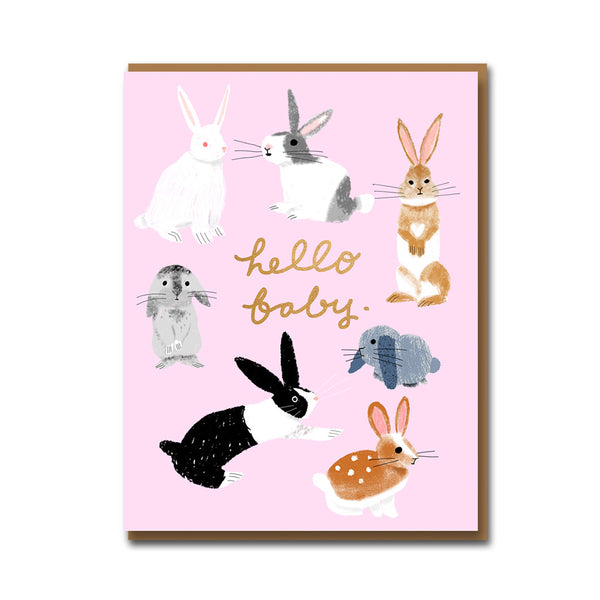 Carolyn Suzuki Usagi Three New Baby Card
