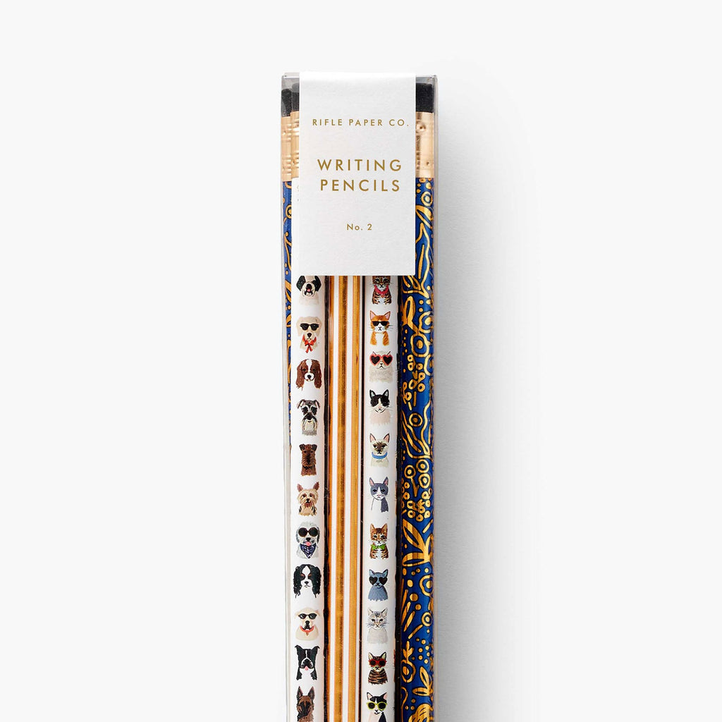 Rifle Paper Co. Assorted Writing Pencil Set (Box of 12) - Cats & Dogs