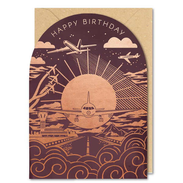 Paperlink Globe Trotter - Aeroplanes Birthday Card