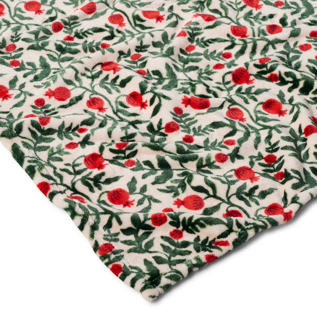 Fabric with red floral pattern on a white background