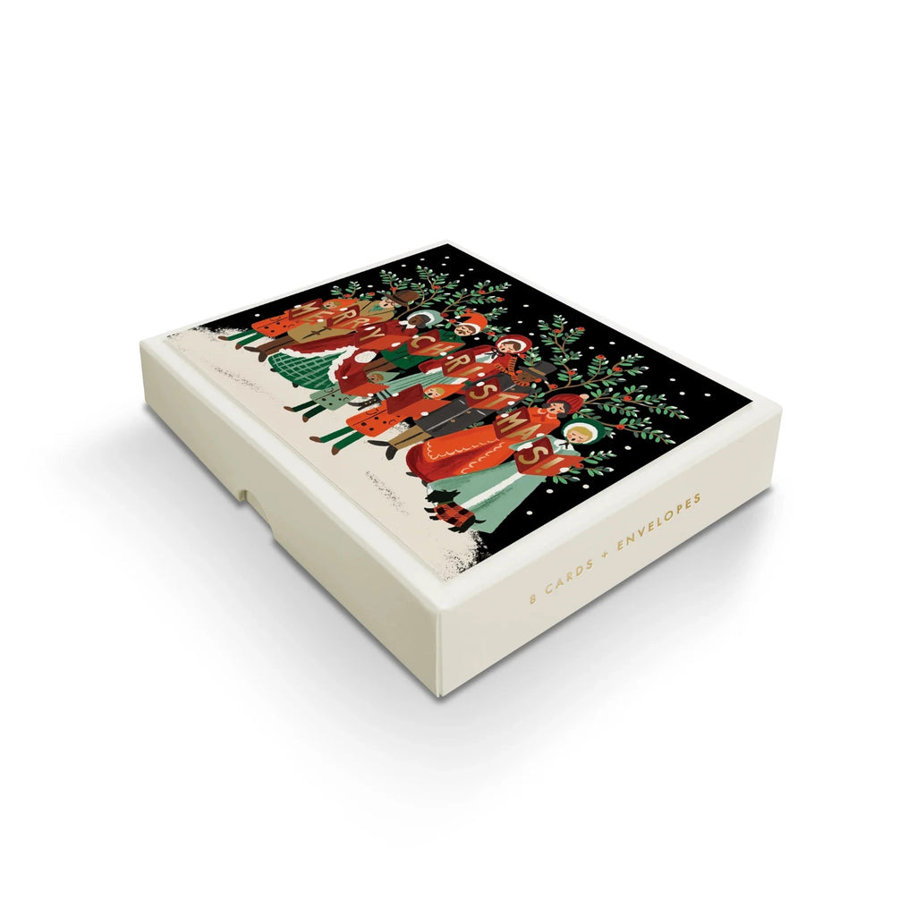 Box with a festive design on a white background