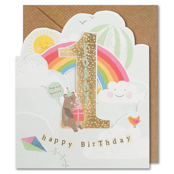 Paperlink Hopscotch 1st Birthday Card