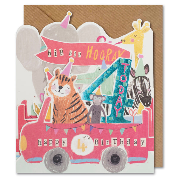 Paperlink Hopscotch 4th Birthday Card
