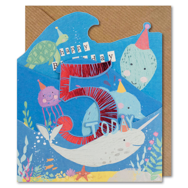 Paperlink Hopscotch 5th Birthday Card