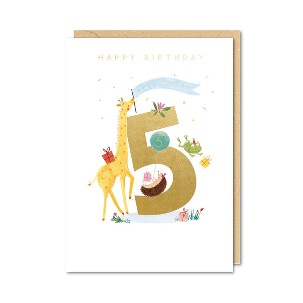 Paperlink Animals 5th Birthday Card