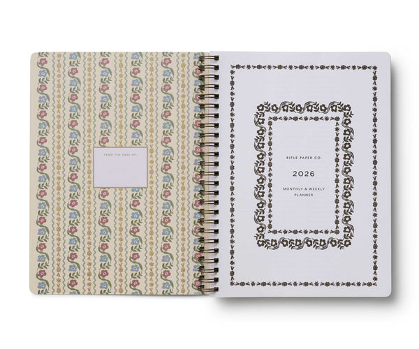 2026 planner with decorative cover and white back