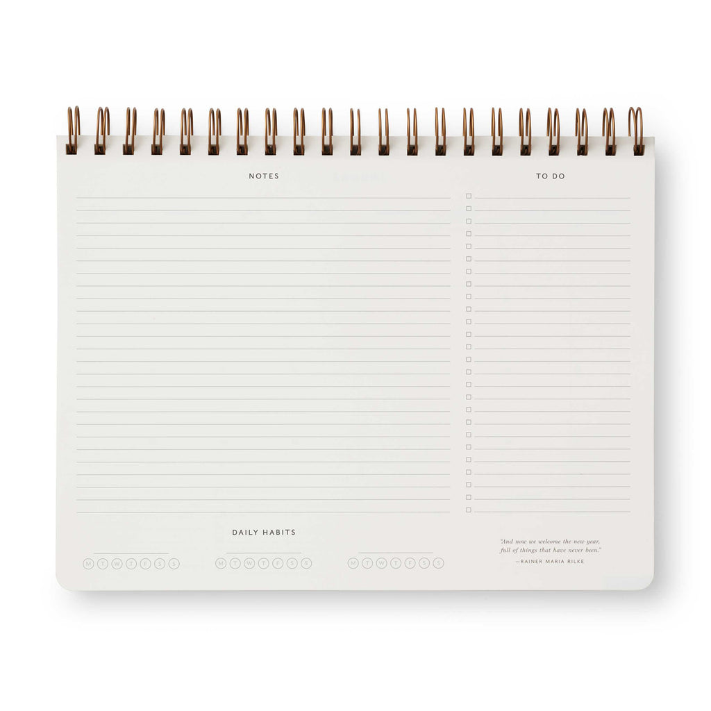 Rifle Paper Co. 2025 12-Month Top Spiral Planner - English Rose