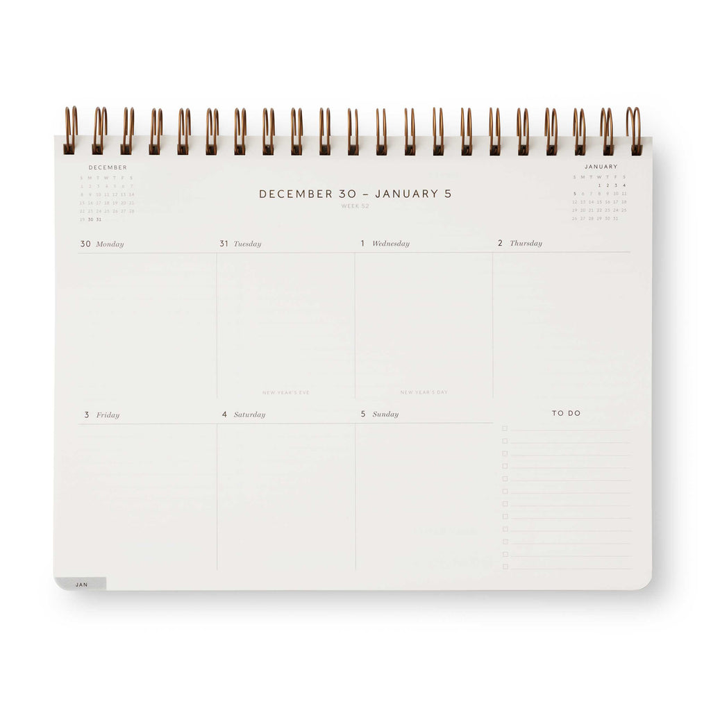 Rifle Paper Co. 2025 12-Month Top Spiral Planner - English Rose