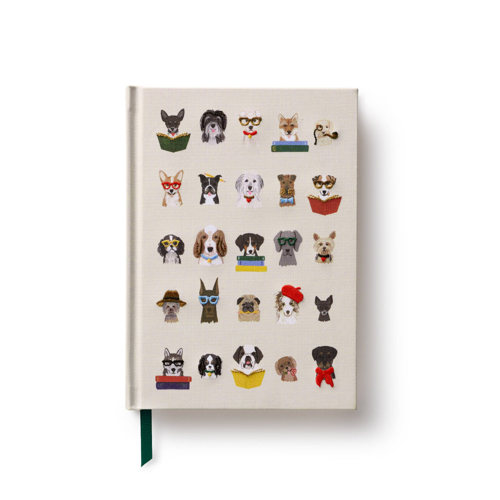 Rifle Paper Co - Studious Dogs Embroidered Journal