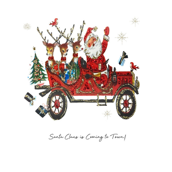 Five Dollar Shake Santa Claus Is Coming To Town! Christmas Card