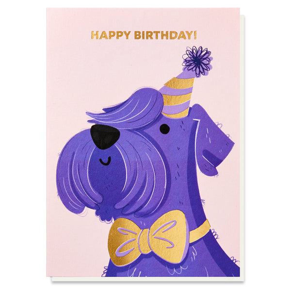 Stormy Knight Schnauzer Birthday Card