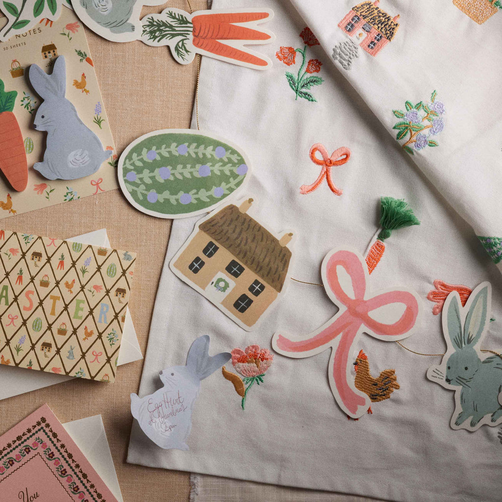 Rifle Paper Co - Spring Farm Embroidered Tea Towel