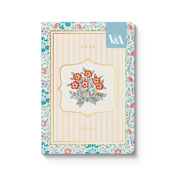 Floral design diary with decorative cover on a white background