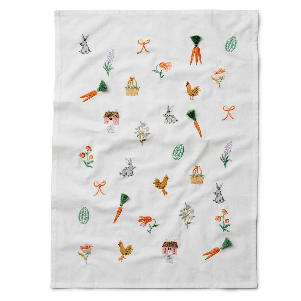 Rifle Paper Co - Spring Farm Embroidered Tea Towel