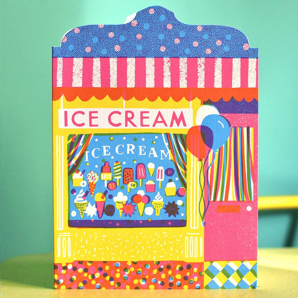 The Printed Peanut - Ice Cream Shop Die Cut Birthday Card