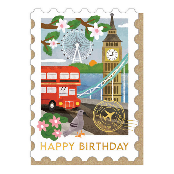 Stormy Knight London Stamp Birthday Card