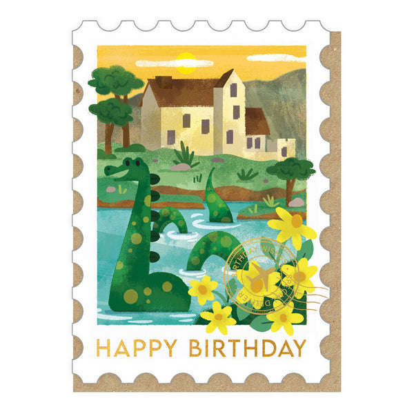 Stormy Knight Nessie Stamp Birthday Card