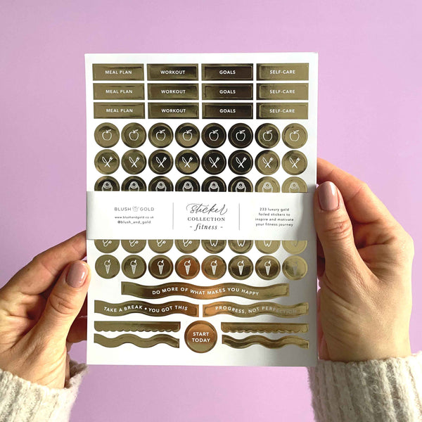 Blush And Gold - Fitness Sticker Pack (3 sheets)