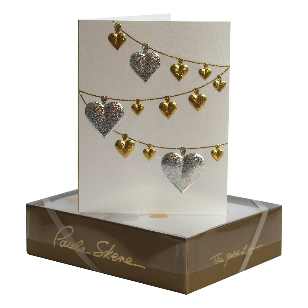 PAULA SKENE DESIGNS - Satin Heart Garland Anniversary Card
