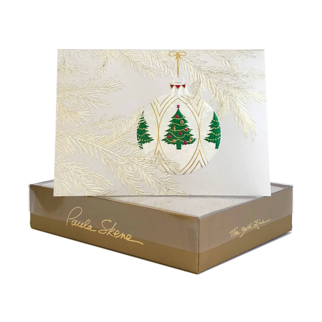PAULA SKENE DESIGNS - Ornament in Snowy Branches Christmas Card