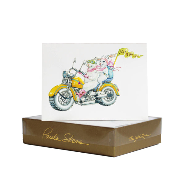 PAULA SKENE DESIGNS - Motorcycle Bunnies Birthday Card