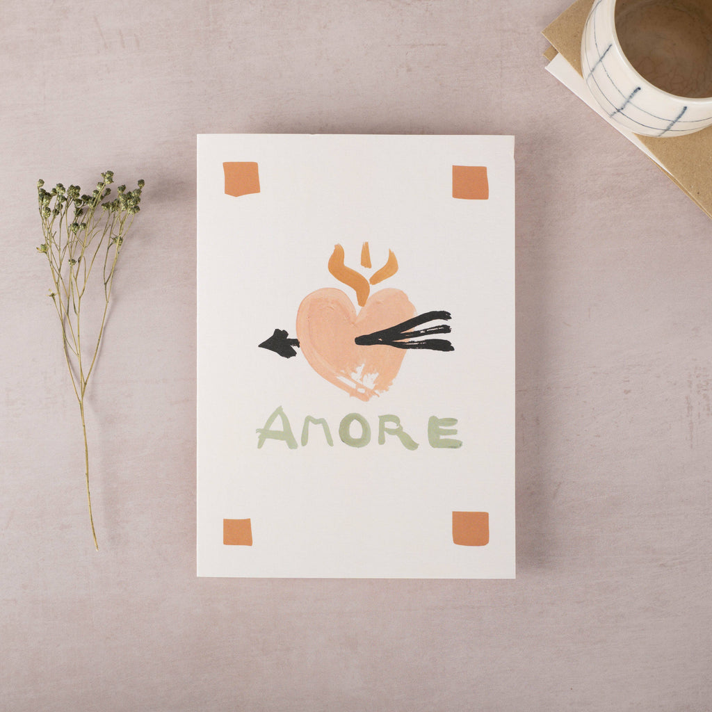 Katie Leamon - Heart Amore Green Greeting Card
