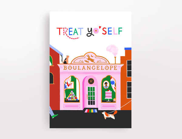 Angelope Design - Treat Yo'Self (Pink Bakery) Birthday Card