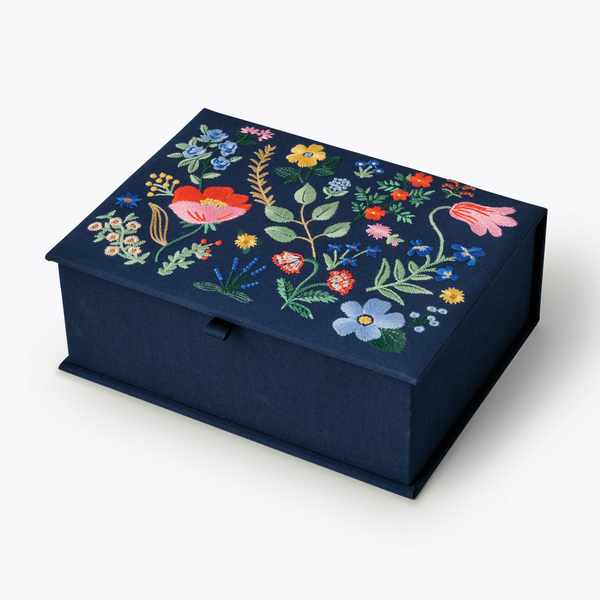 Rifle Paper Co. Large Embroidered Keepsake Box - Strawberry Fields