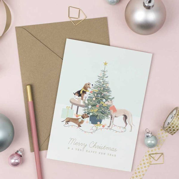 Sirocco Design Festive Hound Christmas Card