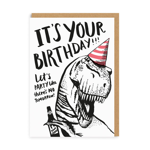 HELLO!LUCKY T-Rex No Tomorrow Birthday Card