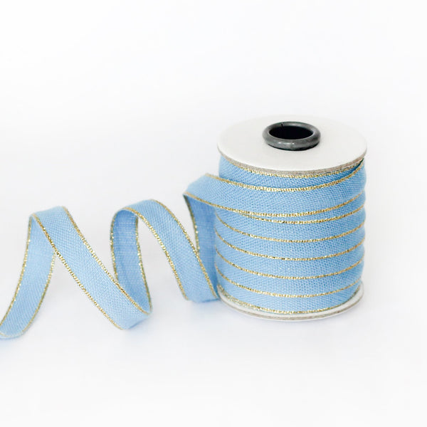 Studio Carta Drittofilo Cotton Ribbon - Ocean Blue & Gold