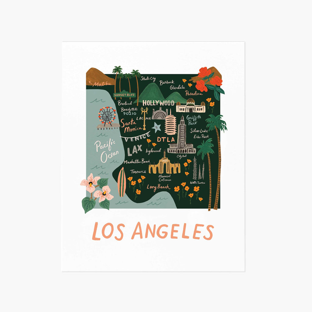 Rifle Paper Co. Los Angeles Map Art Print