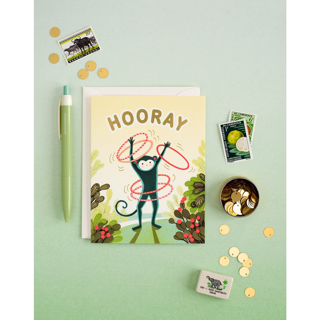 JooJoo Paper Monkey Hooray Card