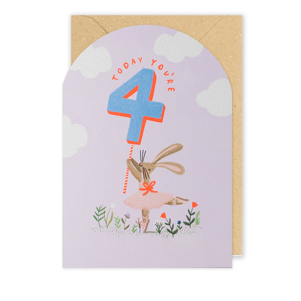 Meraki 4th Birthday Bunny Card