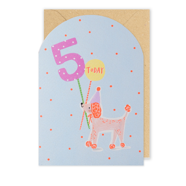 Meraki 5th Birthday Poodle Card