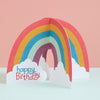 Raspberry Blossom Happy Birthday' 3D Fold-out Rainbow Card