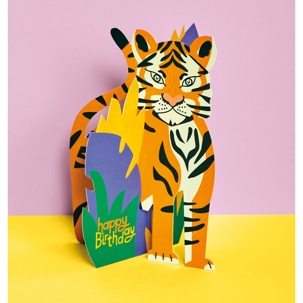 Raspberry Blossom Happy Birthday' 3D Fold-out Tiger Card