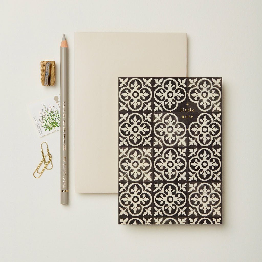 Wanderlust Paper Co. Ebony Tiles 'A Little Note' Card