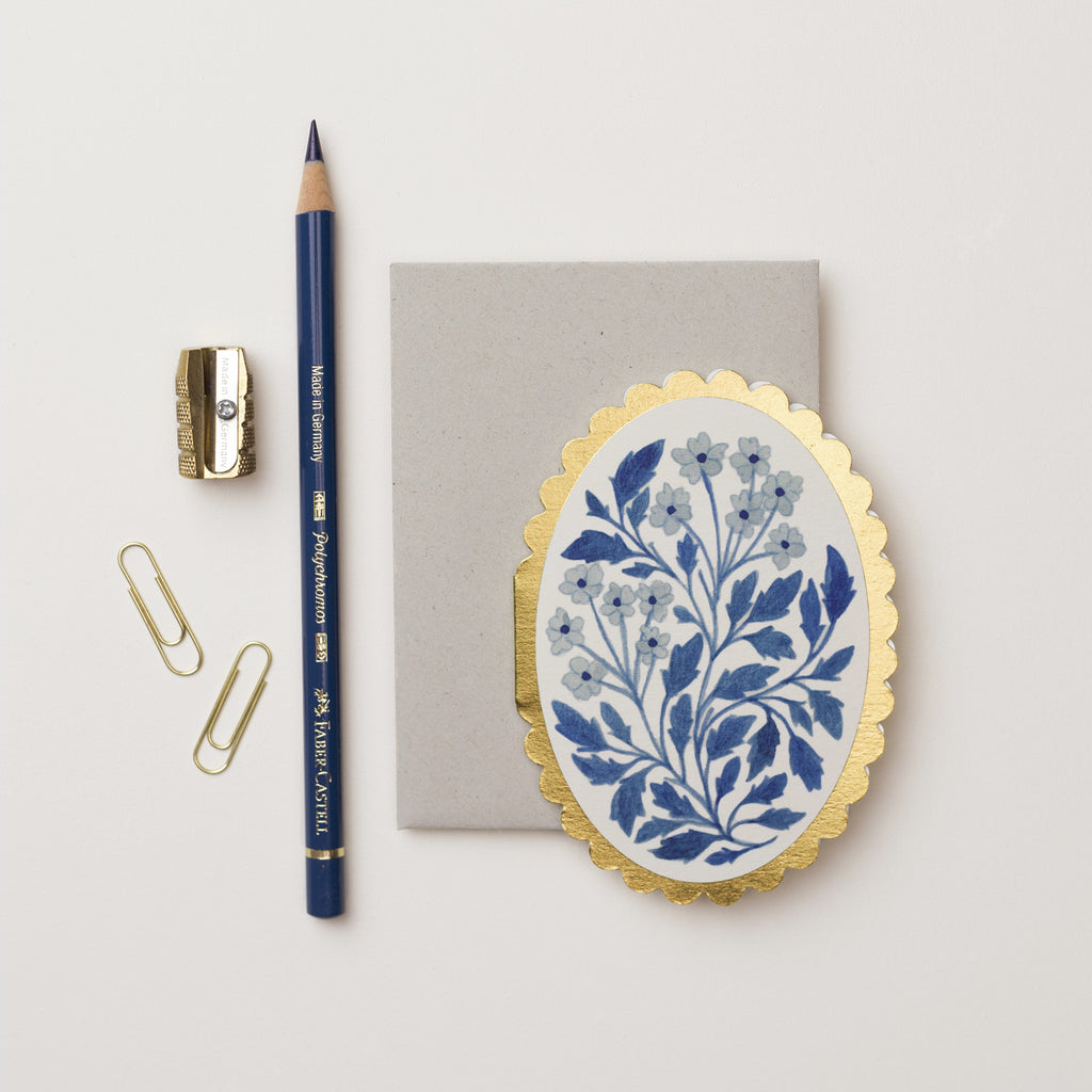 Wanderlust Paper Co. Blue Flora Mini Card