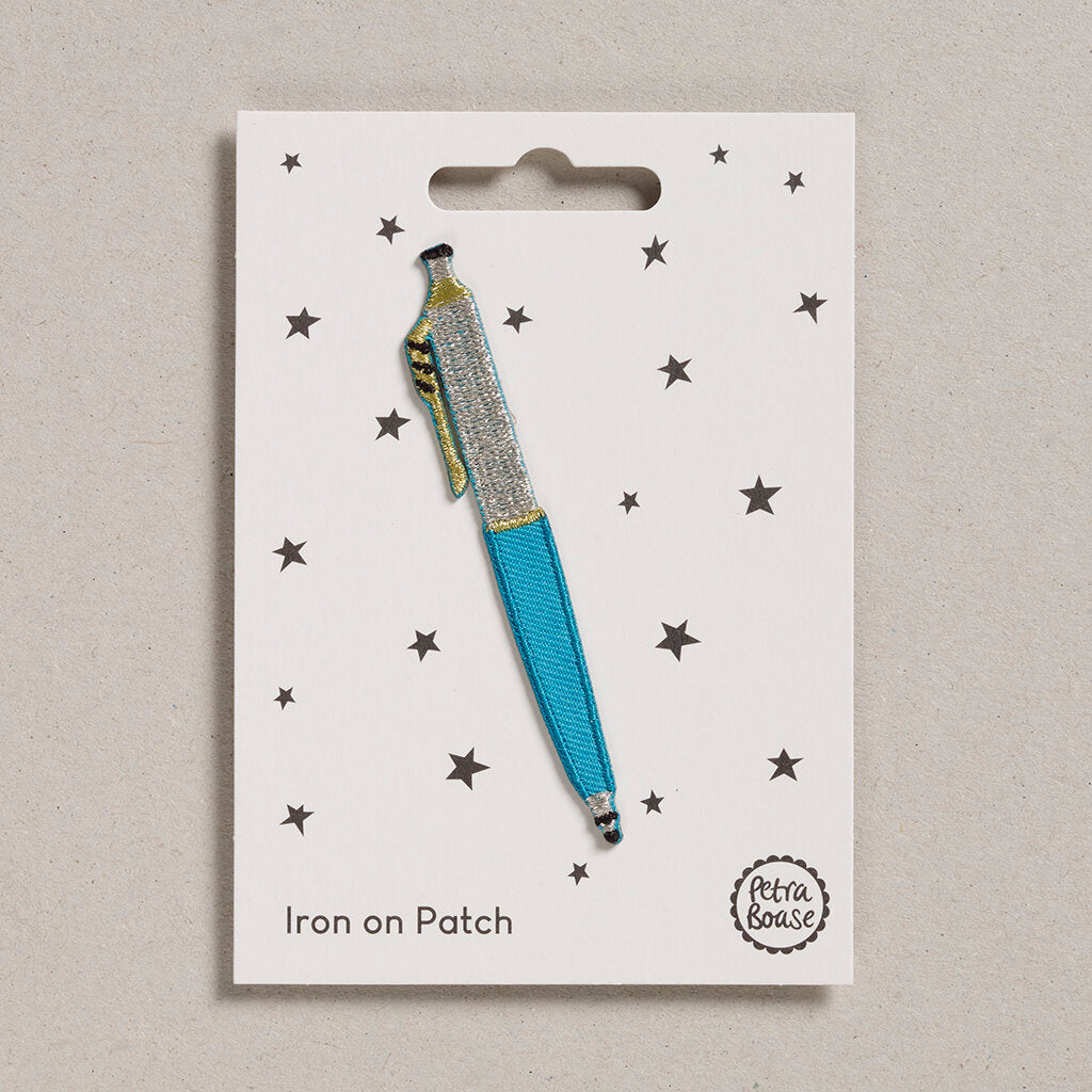 Petra Boase Iron on Patch - Ballpoint Pen Teal