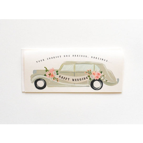 The First Snow - Happy Wedding Chariot Has Arrived Card