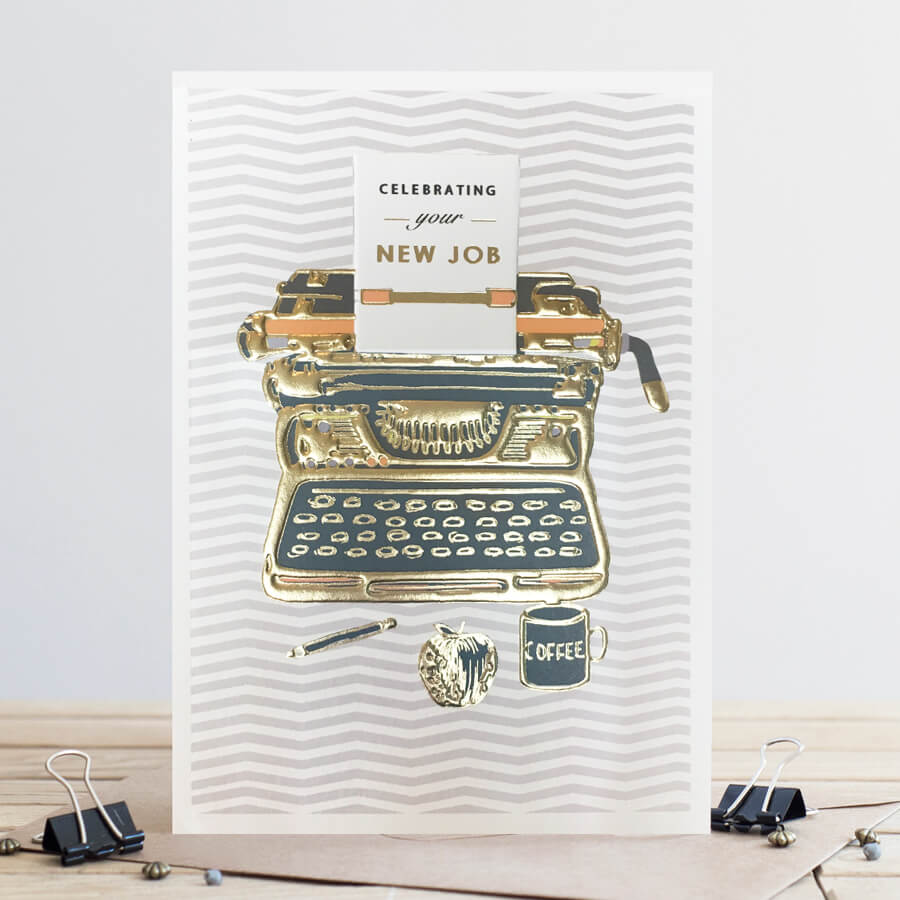 Louise Tiler New Job Chevron Typewriter Card