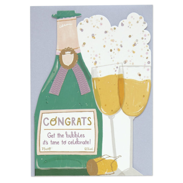 Raspberry Blossom Congrats - Get The Bubbles It's Time To Celebrate!' Card