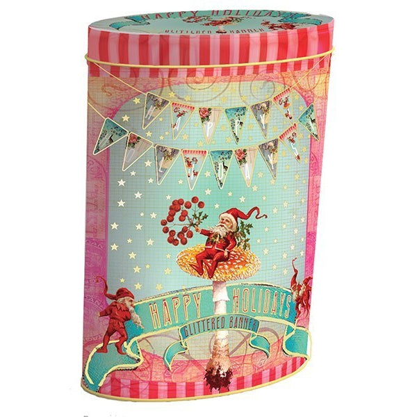 Papaya Art Happy Holiday Christmas Banner in Tin