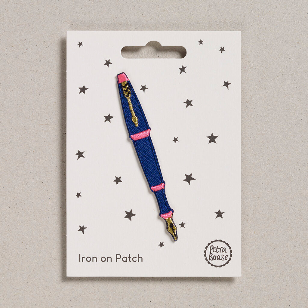 Petra Boase Iron on Patch - Fountain Pen Blue