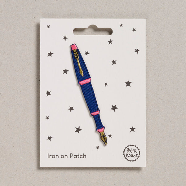 Petra Boase Iron on Patch - Fountain Pen Blue